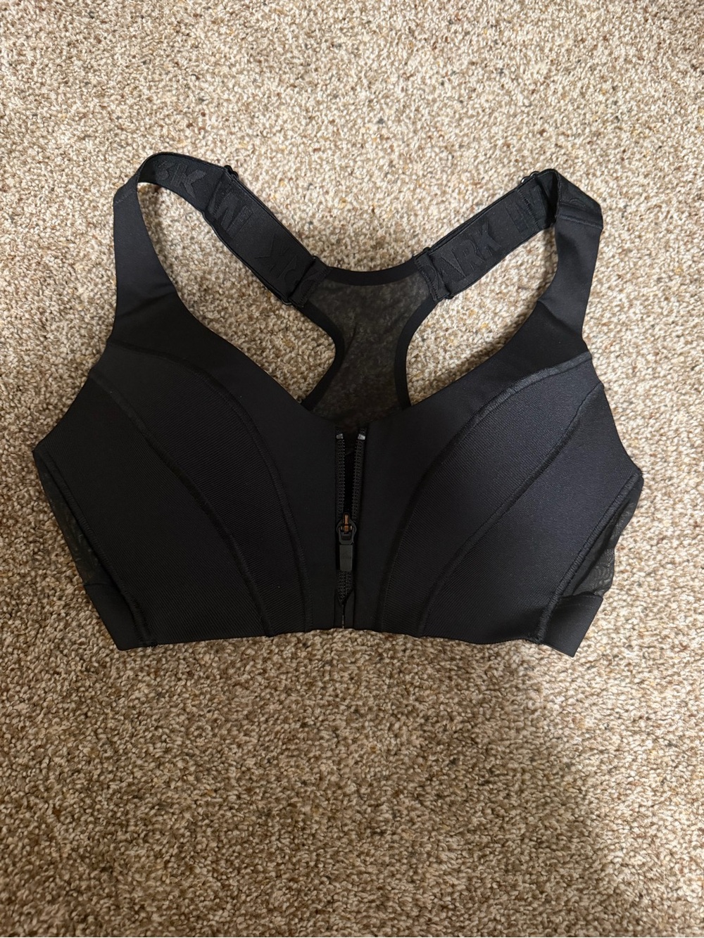 Adidas Black ivy park Front-Zip Racerback Sports Bra